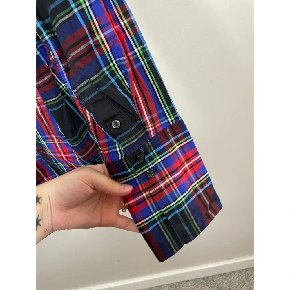 J.Crew Garcon Classic Shirt in Stewart Tartan‎ Cotton Poplin Size 10